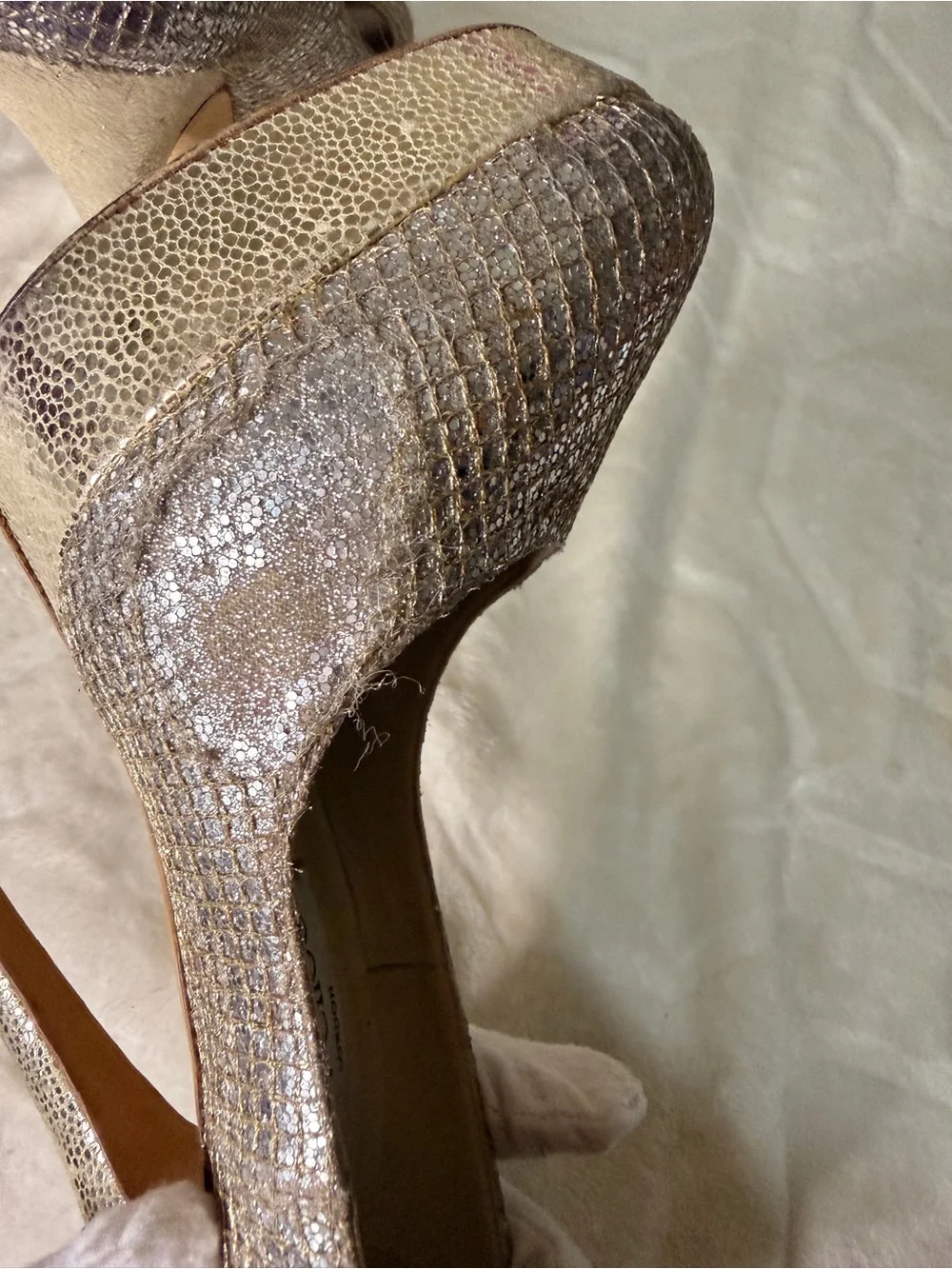 Jimmy Choo Silver Glitter High Heel Pumps